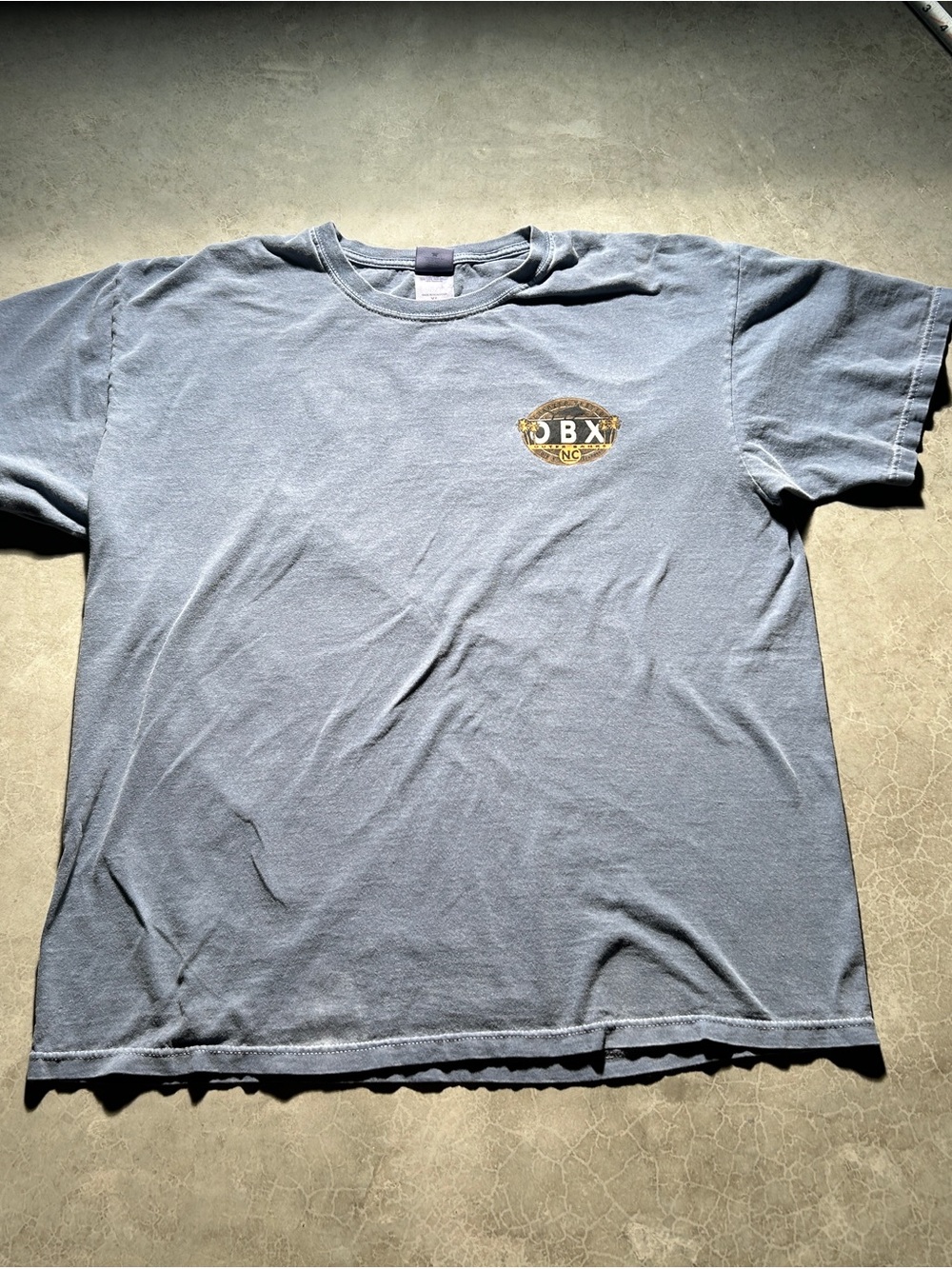 Anvil Blue Short-Sleeve Tee with Small OBX Logo